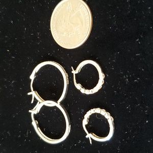 2 pr. 925 with crystal earrings